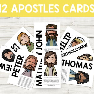 Jesus 12 Schüler Namen, druckbare 12 Schüler Karteikarten, 12 Schüler Jesu Fakten, 12 Apostel Jesu, Schüler Christi, Digital