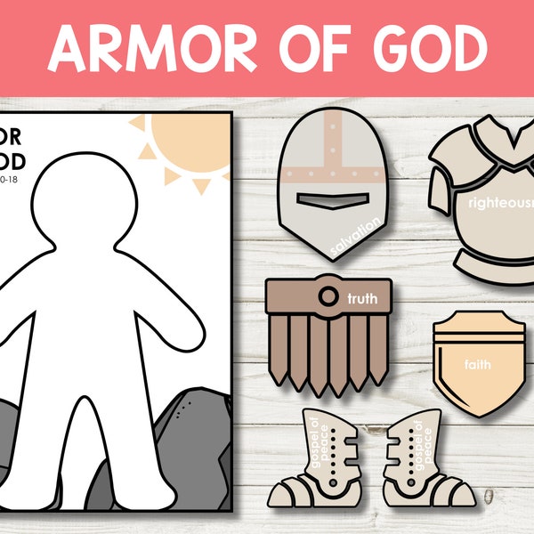 Armor Of God Printable Activity, Bible Lesson, Ephesians, Sword Of The Spirit, Christian Kids Activity, Sunday School, Homeschool Printable