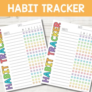 Regenbogen Habit Tracker, tägliche Habit Tracker, tägliche Aufgaben, sofortiger Download, Kinder Habit Tracker, Homeschool, Montessori, tägliche Aufgaben