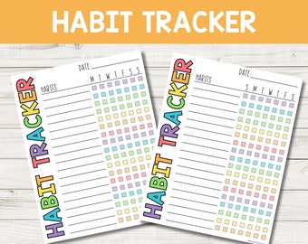 Rainbow Habit Tracker Printable: Daily Tasks, Homeschool (Instant Download)
