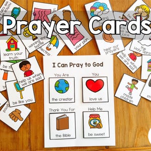 Gebetskarten für Kinder, Vorschule Gebetsmatte, Lernwerkzeug, Sonntagsschule, Homeschool, Bibel, Busy Binder