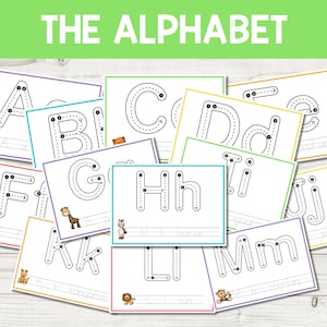 Tarjetas didácticas del alfabeto, tarjetas ABC de gran tamaño imprimibles, tarjetas de rastreo gigantes, tapetes de masa para jugar, formación de letras, actividades preescolares en casa