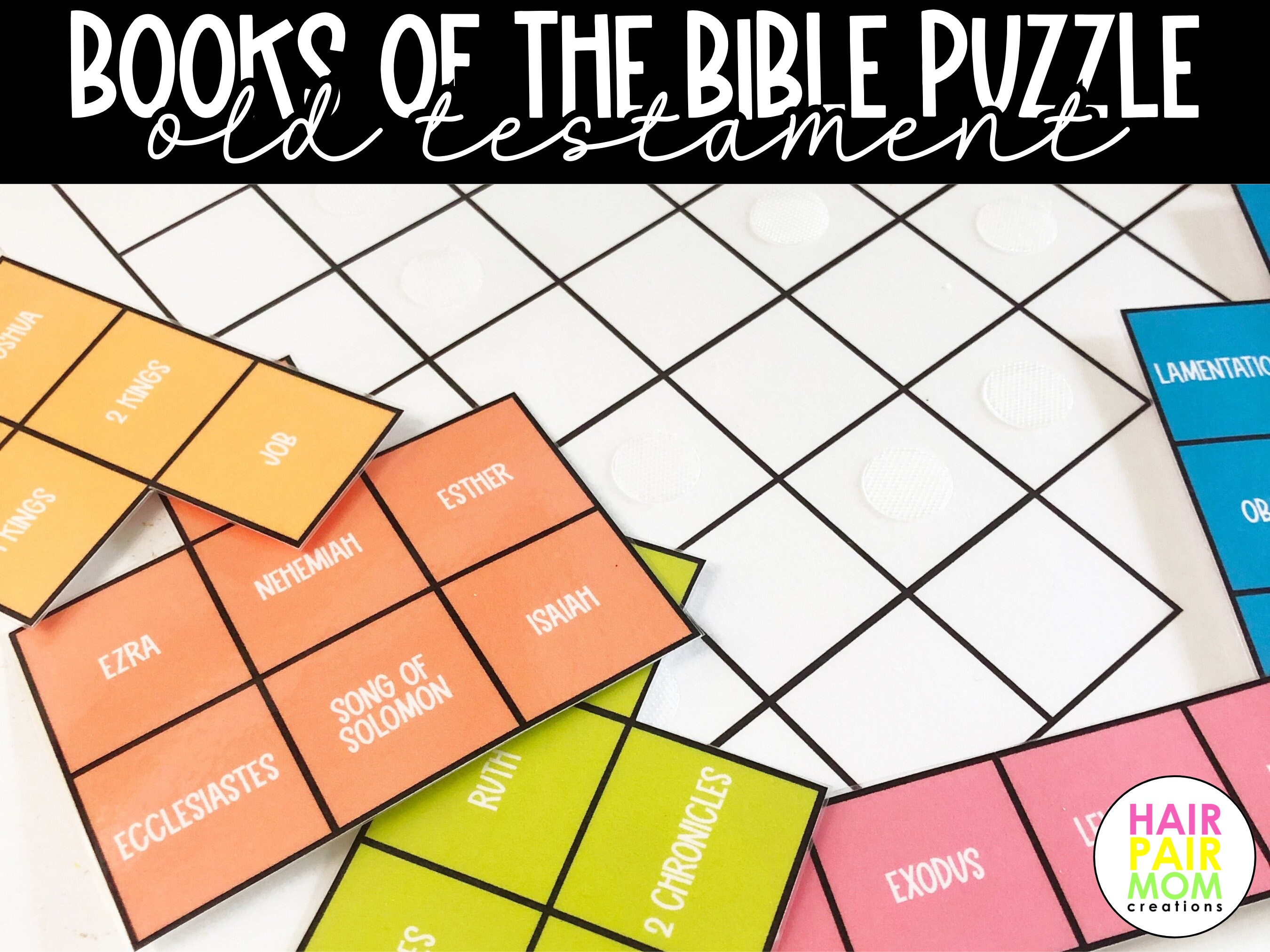 Books of the Bible Printable Memory Game Bundle, Learn Old Testament ...