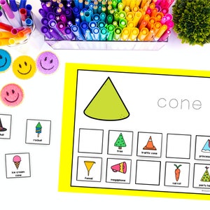 3D Shapes Printable Matching Game, Three Dimensional Shape Trace ...