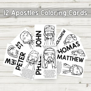 Jesus 12 Disciples Names, Coloring Pages, 12 Disciples Flashcards, 12 Disciples of Jesus Facts, 12 Apostles of Jesus, Disciples of Christ