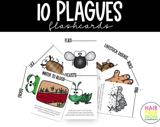Plagues of Egypt, Printable Bible Activity, Kids Passover Lesson, Ten ...