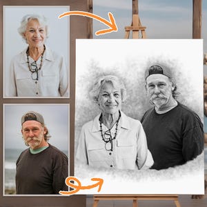 Sympathy Gift, Add Loved One to Photo, Memorial Portrait for Deceased Father Mom, Gift for Loss of Loved One, Gift for Grandmother