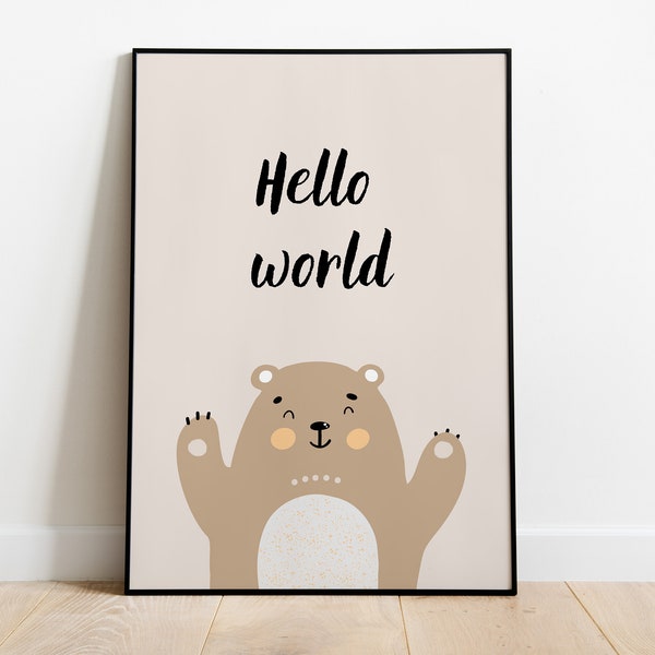 Wall art for baby, birth gift idea, child's room decoration, poster to print, mixed decorative poster, poster to download