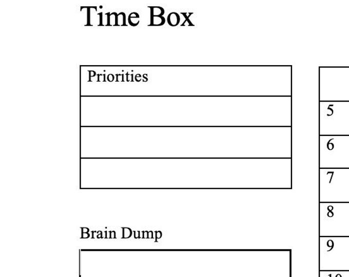 Harvard Time Box Template Etsy Harvard Time Box Template Etsy