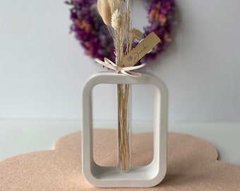Vase abstrakt | Trockenblumen | Reagenzglas | Beige | Erdtöne