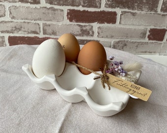Eiertablett aus Keramik |  Eierhalter | Landhaus |Skandi | Küchendeko | Kleinigkeit