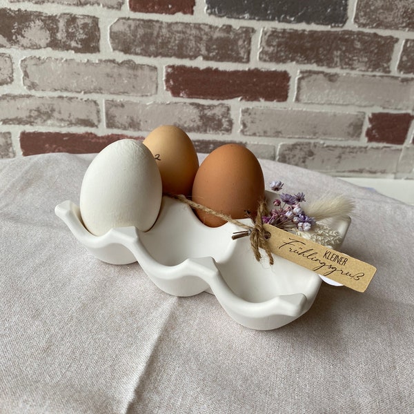 Eiertablett aus Keramik |  Eierhalter | Landhaus |Skandi | Küchendeko | Kleinigkeit