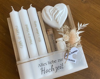 Hochzeitsgeschenk | Geldgeschenk Hochzeit | Mr & Mrs | Hochzeitskerzen | Ehe | Gold