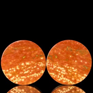 1 1/4” (32mm) Red Orbicular Jasper Ear Plugs