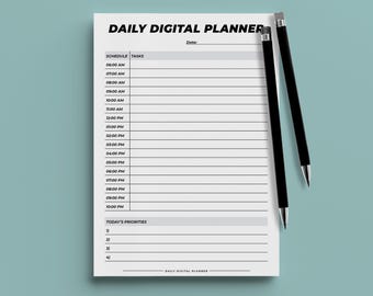 A4 Daily Schedule Template | Printable Day Planner (PDF Print-Ready)