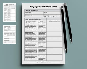 360 Employee Evaluation Form | A4 PDF Print-Ready
