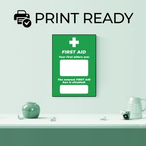 First Aiders Nearest First Aid Box Sign – Instant Download | PDF Print-Ready | A4 Form