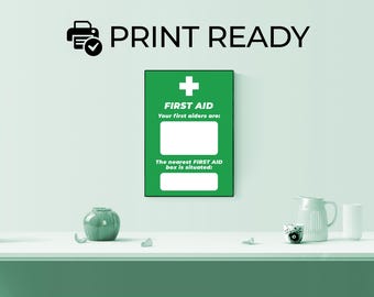 First Aiders Nearest First Aid Box Sign – Instant Download | PDF Print-Ready | A4 Form