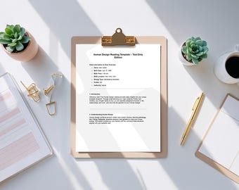 Editable Human Design Reading Template – Text-Only (Digital Download)