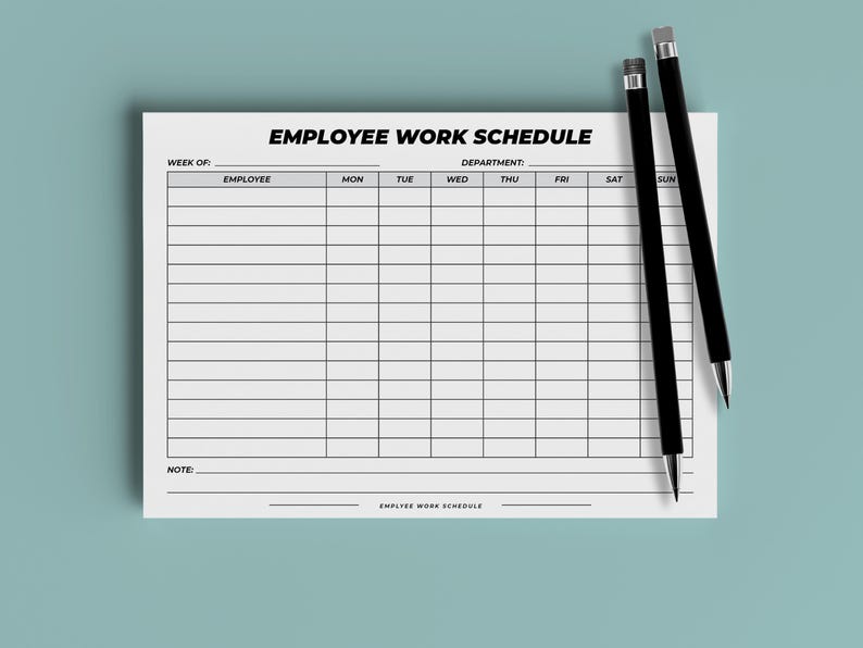 Interchangeable Work Schedule.pdf A4 Employee Work Schedule Template, PDF Print-ready (digital Download ...