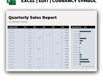 Quarterly Sales Report Excel Template | Business Analytics (Excel Edit)