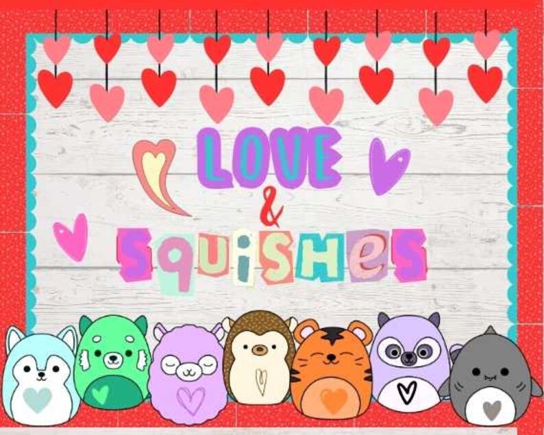 Squishmallows Bulletin Board KitSquishmallowsBulletin Board KitValentine's Day Bulletin Board KitSquashmallow Bulletin Board zdjęcie 2