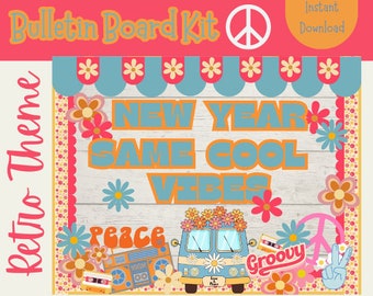 2024 Bulletin Board Kit|New Year Bulletin Board Kit|Retro Bulletin Board Kit