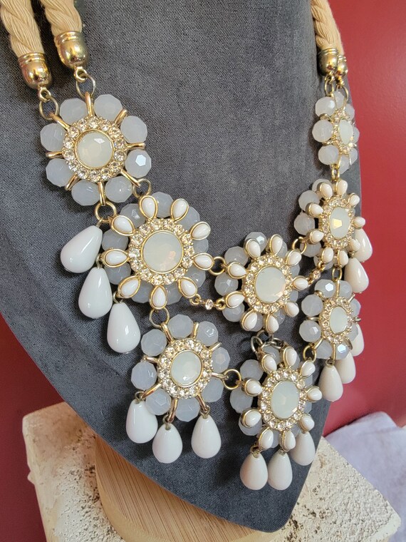 Vintage Banana Republic Statement Bib Necklace w/… - image 2