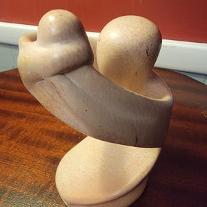 Mid Century Kenya Soapstone Mother and Child Sculpture