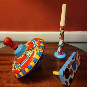 Antique Tin Litho Toys, Top and Noise Makers, Highly Collectible