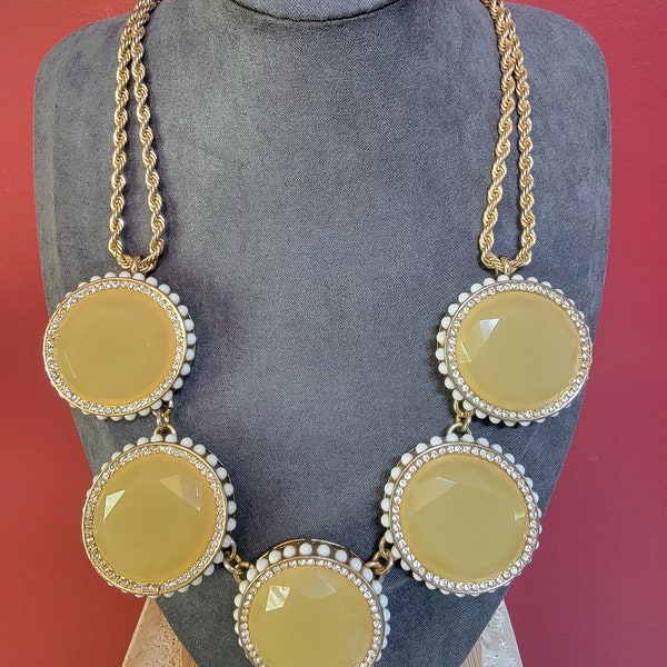 Yellow Bead Bib Necklace Set main image 1