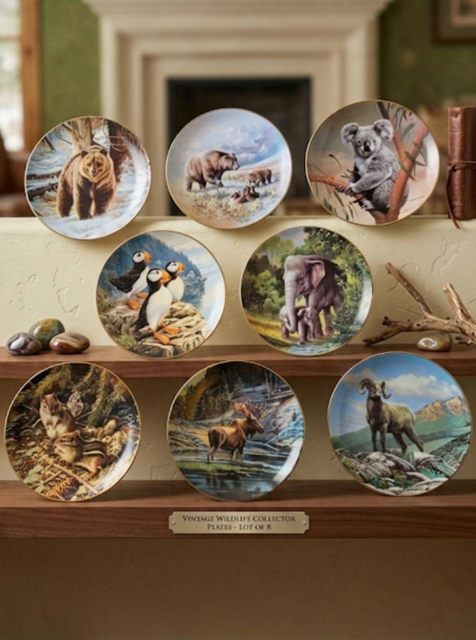 Vintage Wildlife Plate Sets - Etsy