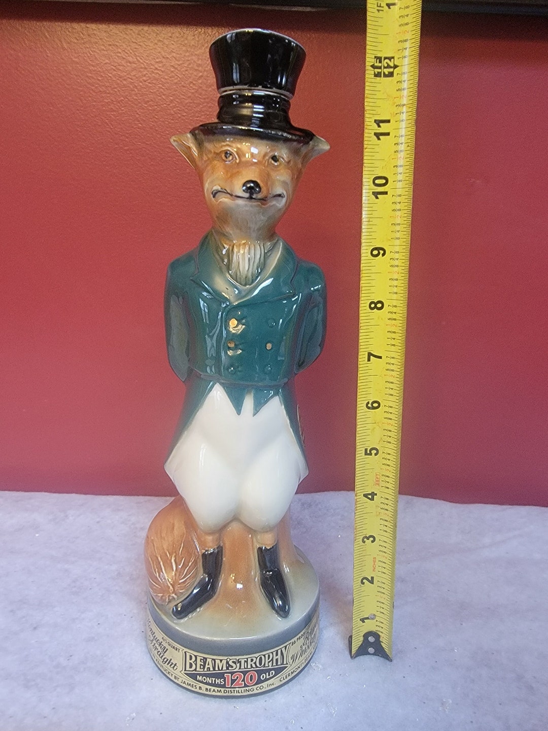 Vintage 1965 Jim Beam Fox Huntsman Green Coat Collectible Decanter Etsy