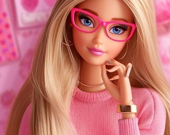 Utskrivbar kalender 2026 | Minimalistisk månadsplanerare i PDF-format | Barbie-set (digital nedladdning)