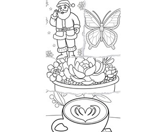 Enkla målarbilder som kan färgläggas och skrivas ut efter önskemål - 5 set