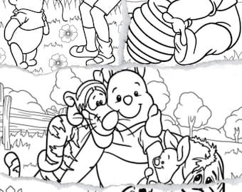 Nalle Puh målarbilder | Honungstema aktivitet (PDF direktnedladdning)