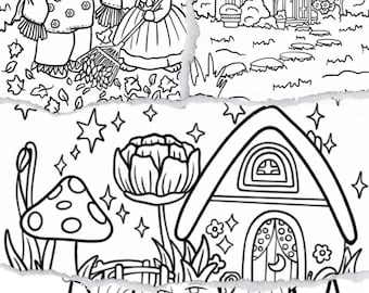 Avancerade målarbilder som kan färgläggas och skrivas ut efter önskemål - 5 set