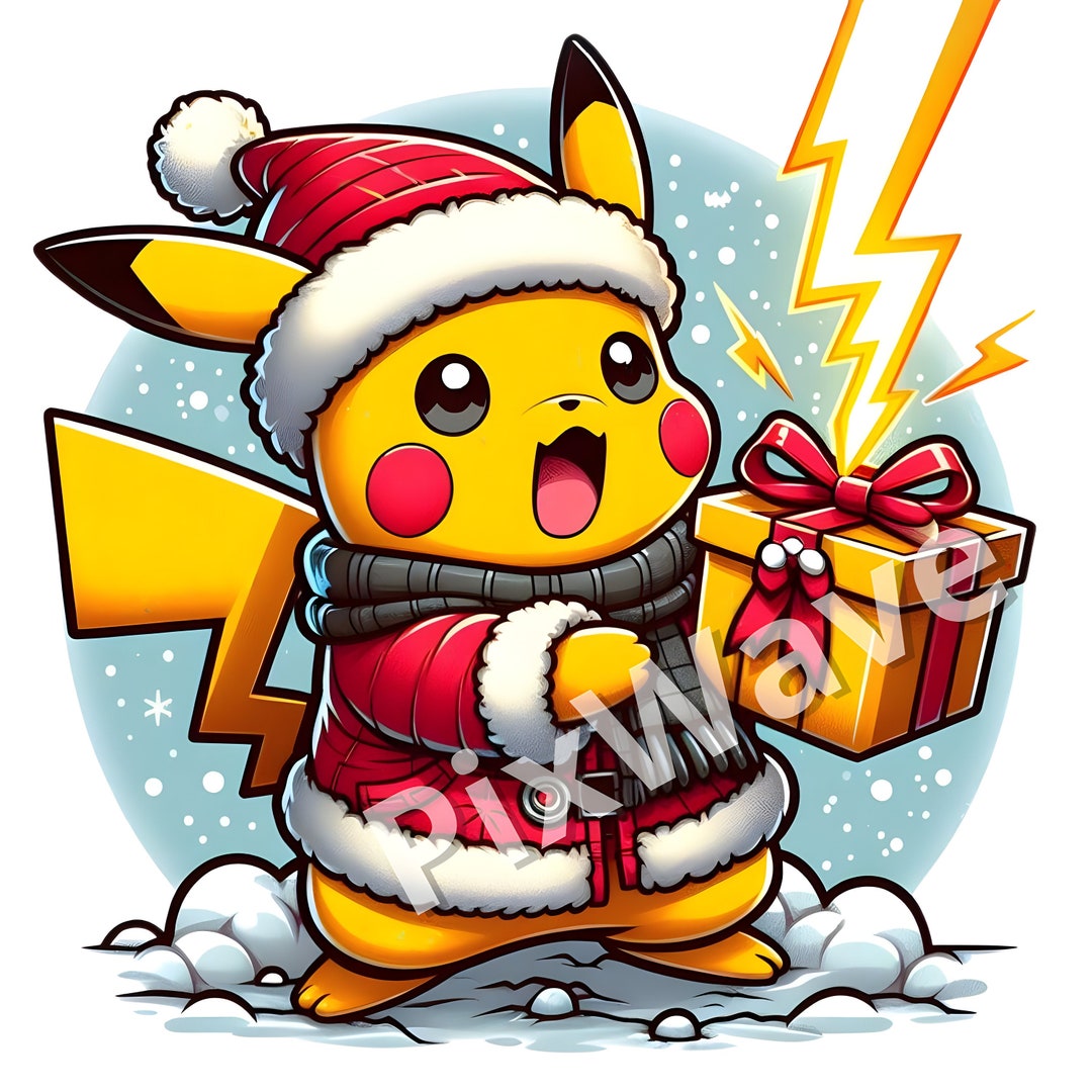 Christmas Pikachu, Pikachu With Santa Hat, Pikachu Christmas SVG ...