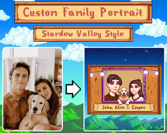 Custom STARDEW VALLEY Portraits, Stardew Valley Custom Portraits, Personalized Stardew Valley Poster, Custom Pixel Art Portrait