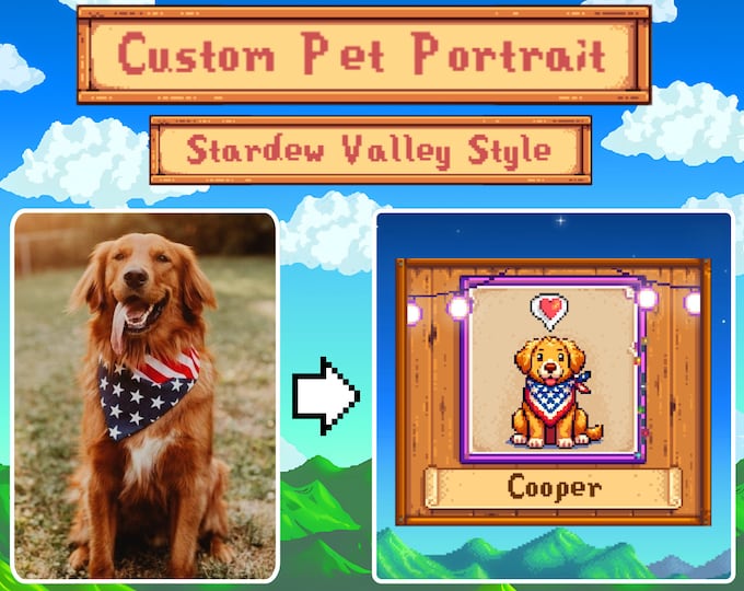 Pixel Art Pet Portrait, Pixel Portrait, Custom Pixel Art Portrait, Pet Portrait, Pixel Gift, Pixel Art, Dog Portrait, Cat Portrait