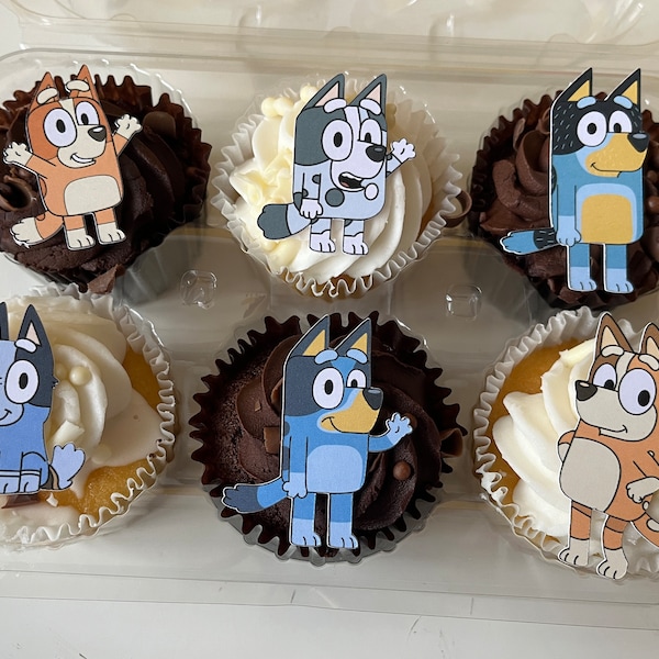Bluey Family cupcake toppers