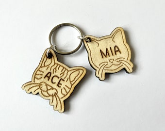 Personalised Cat Breed Keyring Charms