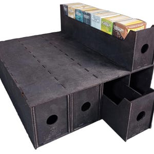 Iron Fortress Card Storage – Wooden TCG Deck Organizer for MTG / Pokémon – Modular Kallax Card Drawer System. Fits Dragon Shield sleeves