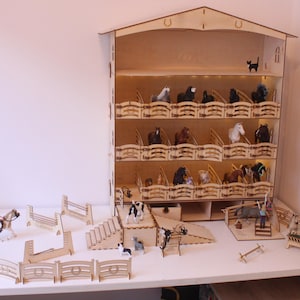 Toy horse stable that you can expand when your collection grows! For Schleich, Collecta and similar horse models. Extreme set for 36 horses!