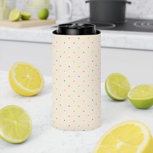 Dot Cake Can Cooler | Fits 12oz Cans, Slim Cans | Summer Pool Lake Beach Wrap image 6