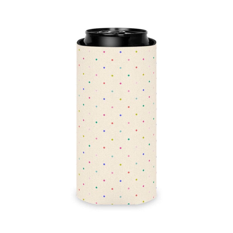 Dot Cake Can Cooler | Fits 12oz Cans, Slim Cans | Summer Pool Lake Beach Wrap image 5
