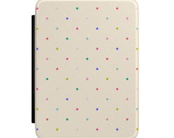 Dot Cake Kindle Case | Saffiano Leatherette, Auto Wake, Handstrap (Fits Paperwhite, Colorsoft)