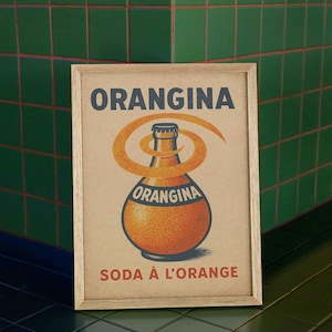 Orangina Vintage Poster – Retro-Werbeposter zum Drucken | Orangengetränk Wanddekoration