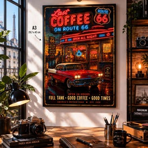 LED ライティング ポスターROAD SIDE of AMERICA Road America Light up Sign - Etsy