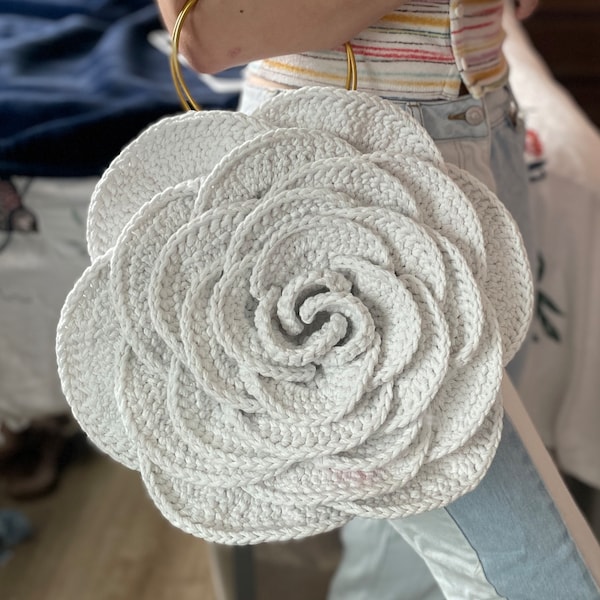 Rose Crochet Purse Handmade PATTERN ONLY Intermediate Skill Required
